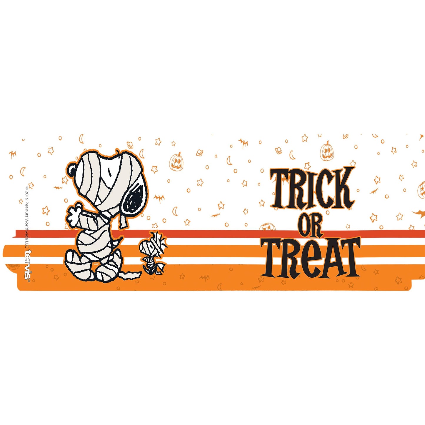 Tervis Peanuts - Halloween Snoopy Trick or Treat Made in USA Double Walled Insulated Tumbler Travel Cup Keeps Drinks Cold & Hot, 16oz Mug with Handle, Classic