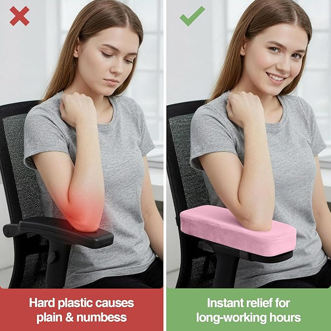 Smiry Ergonomic Office Chair Armrest Pads, Memory Foam Arm Rest Covers