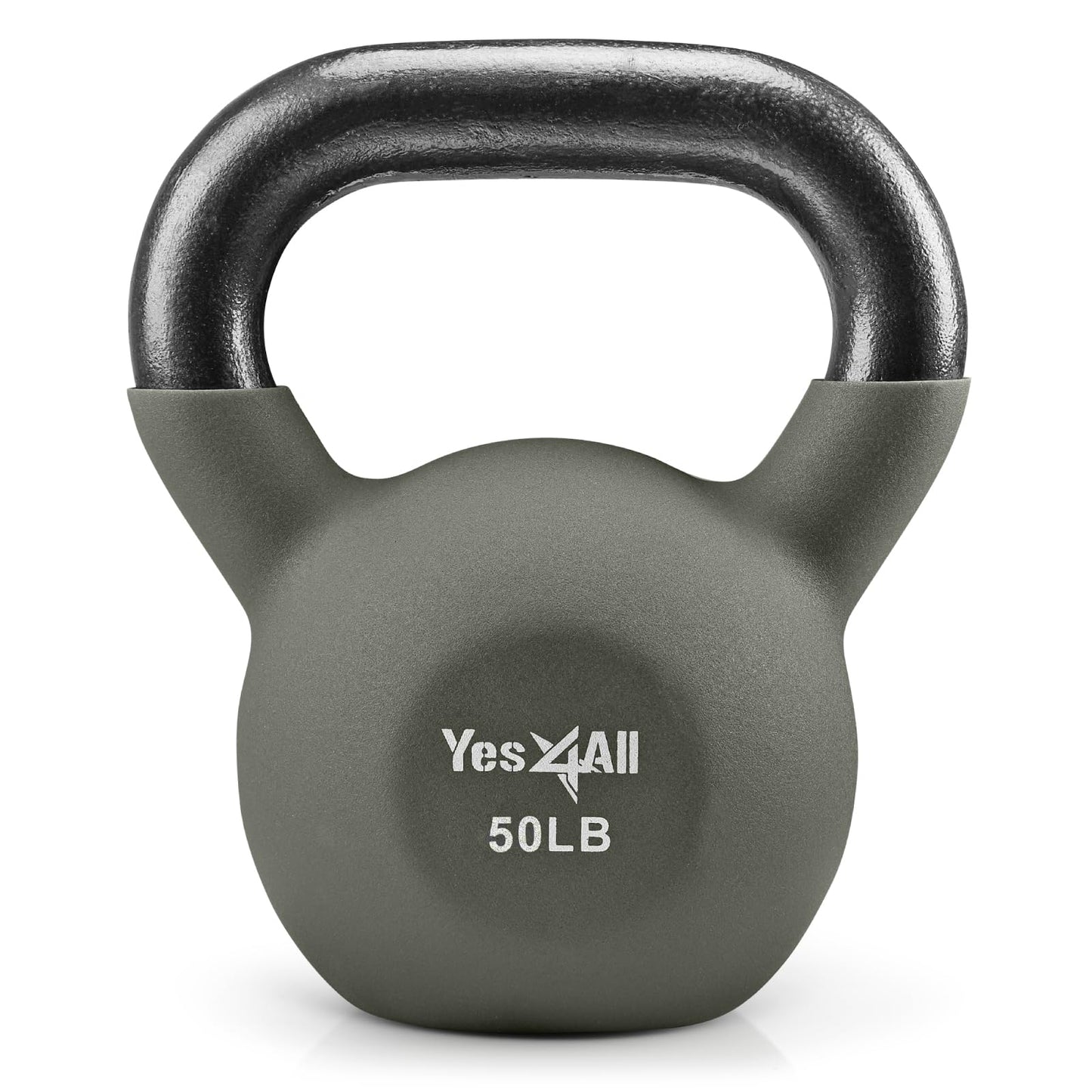 Yes4All Kettlebell, 5-65 LB Neoprene Coated Cast Iron Kettlebells, Wide Grip Handle & Flat Bottom for Swings, Squats, Deadlifts, Push Ups & Full Body Training at Home Gym - Single & Set
