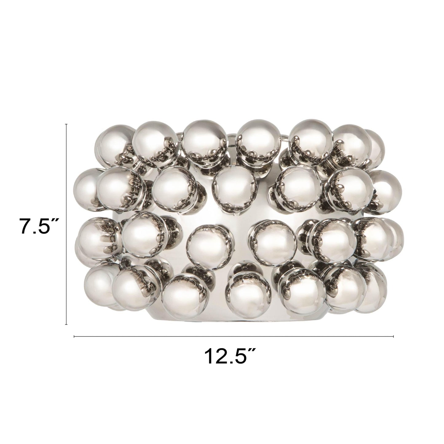Bloomingville Stoneware Planter with Balls, Chrome Finish