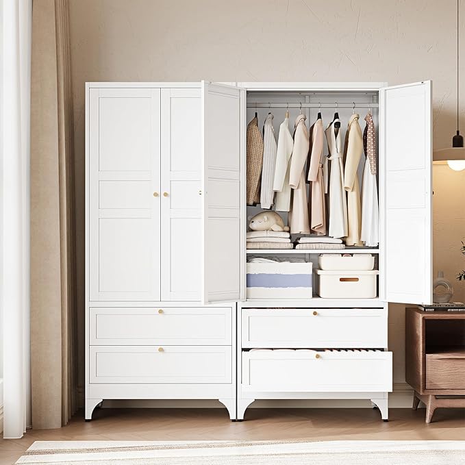 Letaya Metal Armoire Wardrobe Closet
