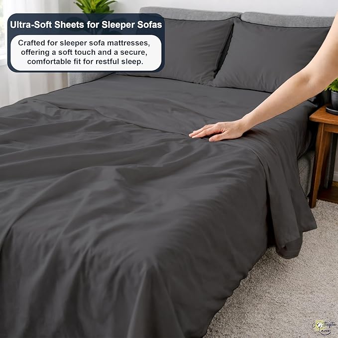 Cottington Lane Sleeper Sofa Sheets Queen Size, 4 Piece Premium Quality 100%