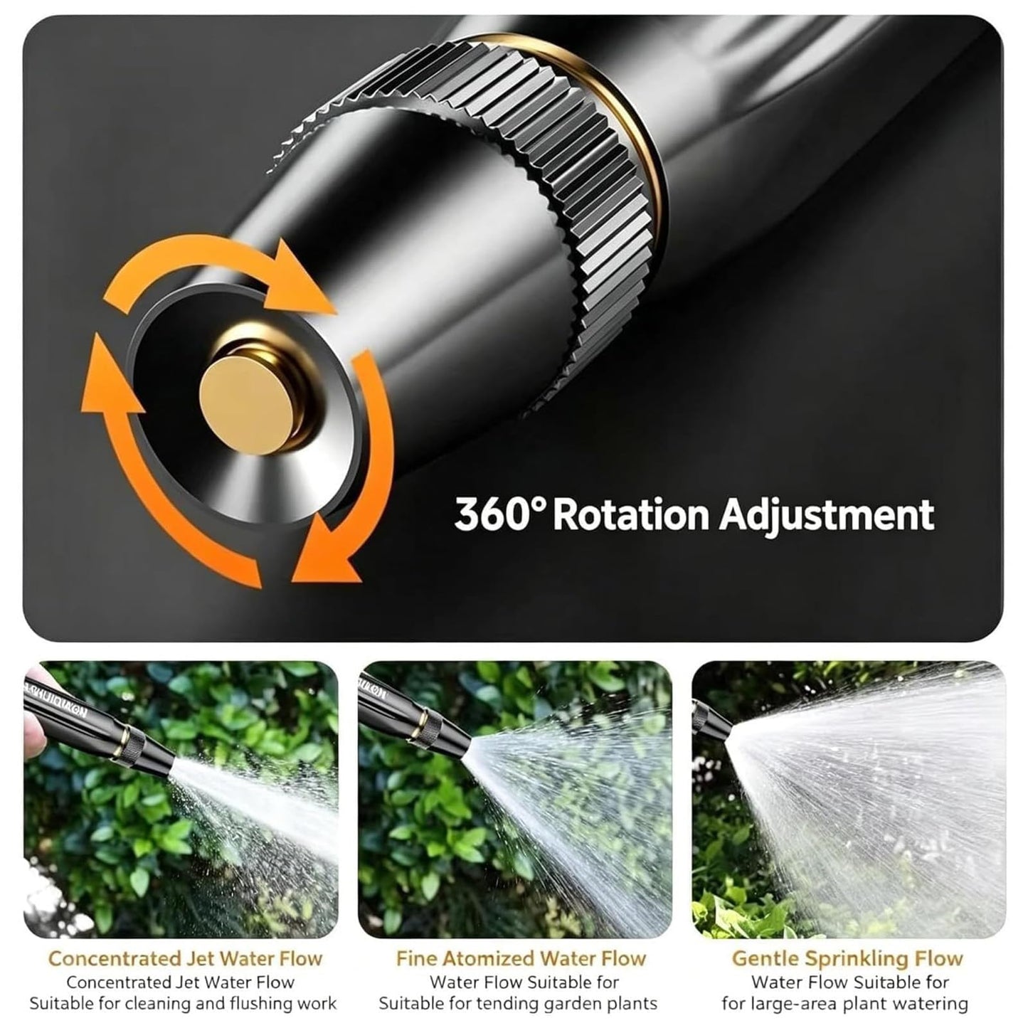 High Pressure Hose Nozzle, 2026 Upgraded High Pressure Water Gun & Nozzle Set Multi Function Home Lawn & Garden Pressure Washer for Plant Watering Lawn Car
