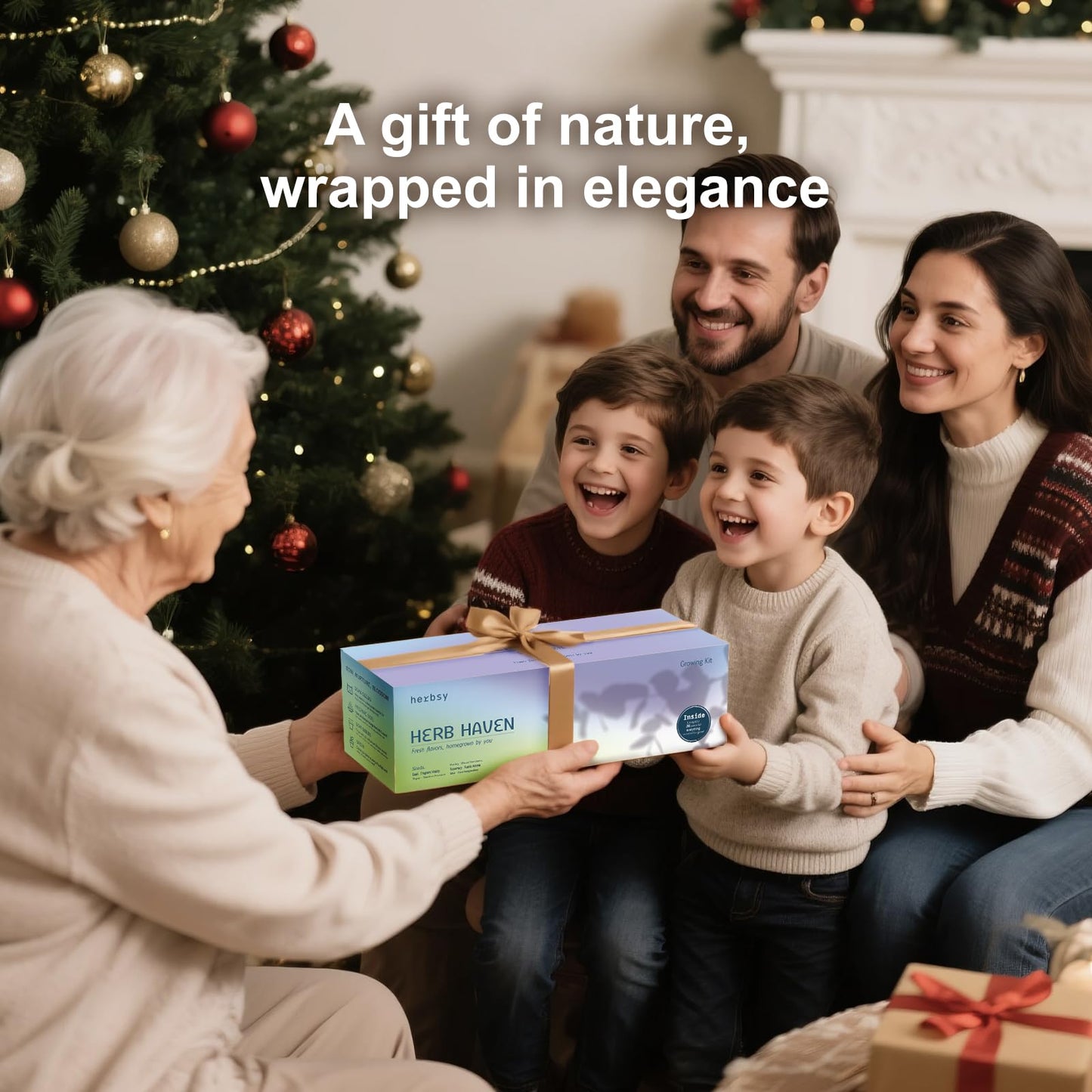 5 Herb Garden Kit with Wooden Box – Basil, Thyme, Parsley, Rosemary, Mint – Windowsill Herb Garden for Kitchen – Mother’s Day Gift for Mom, Gardening Gift for Women – Birthday Housewarming