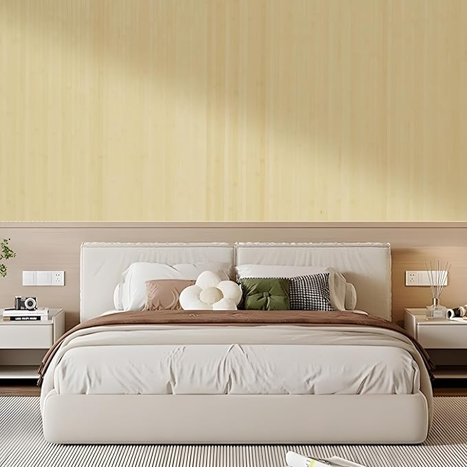 OUZUGIE 1 Pack 96x48 Inch Natural Bamboo Wall Panel – Raw Pole Wrap Paneling