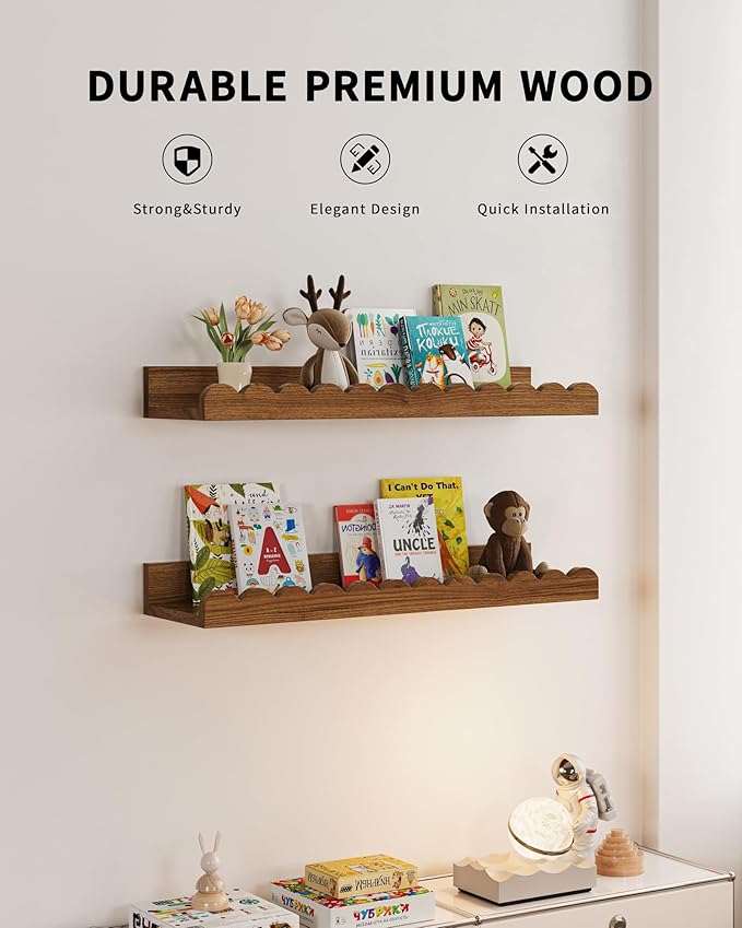 Shario Nursery Book Shelves, Floating Shelves