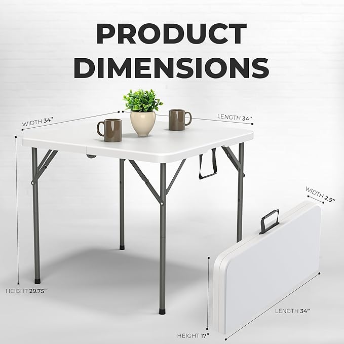 Our Modern Space 34" Square Foldable Table