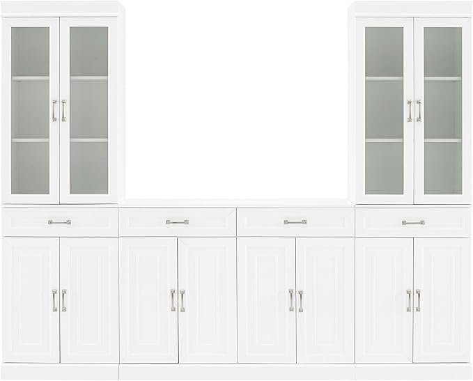 Crosley Furniture Stanton 3-Piece Sideboard Buffet Cabinet and Glass Door
