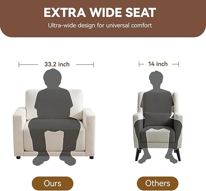 44.2" Chenille Oversized Chair