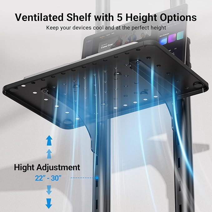 PERLESMITH Rolling TV Stand on Wheels