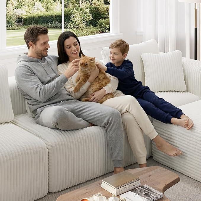 Novilla 106" Modular Sectional Sofa, Modern Cloud Sectional Couch