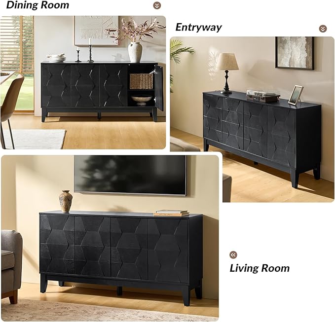 HULALA HOME Mid Century Sideboard Buffet Cabinet