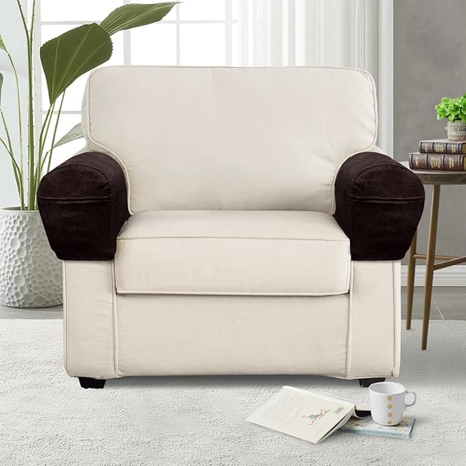 ANARACHON Leather Look Couch Arm Covers Set of 2 Armrest Covers