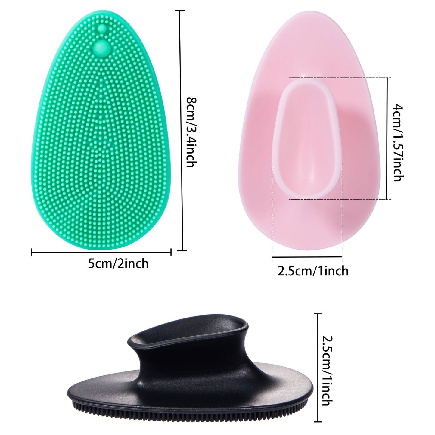 4 Pack Silicone Face Scrubber, Beomeen Facial Cleansing Brush Soft Silicone Facial Exfoliation and Massage Brush Blackhead Scrubber for Men and Women (Black)