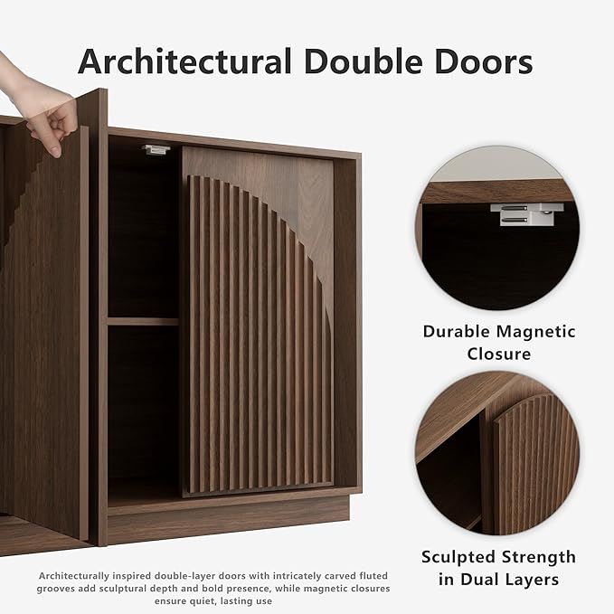 win2win Fluted Sideboard Buffet Cabinet