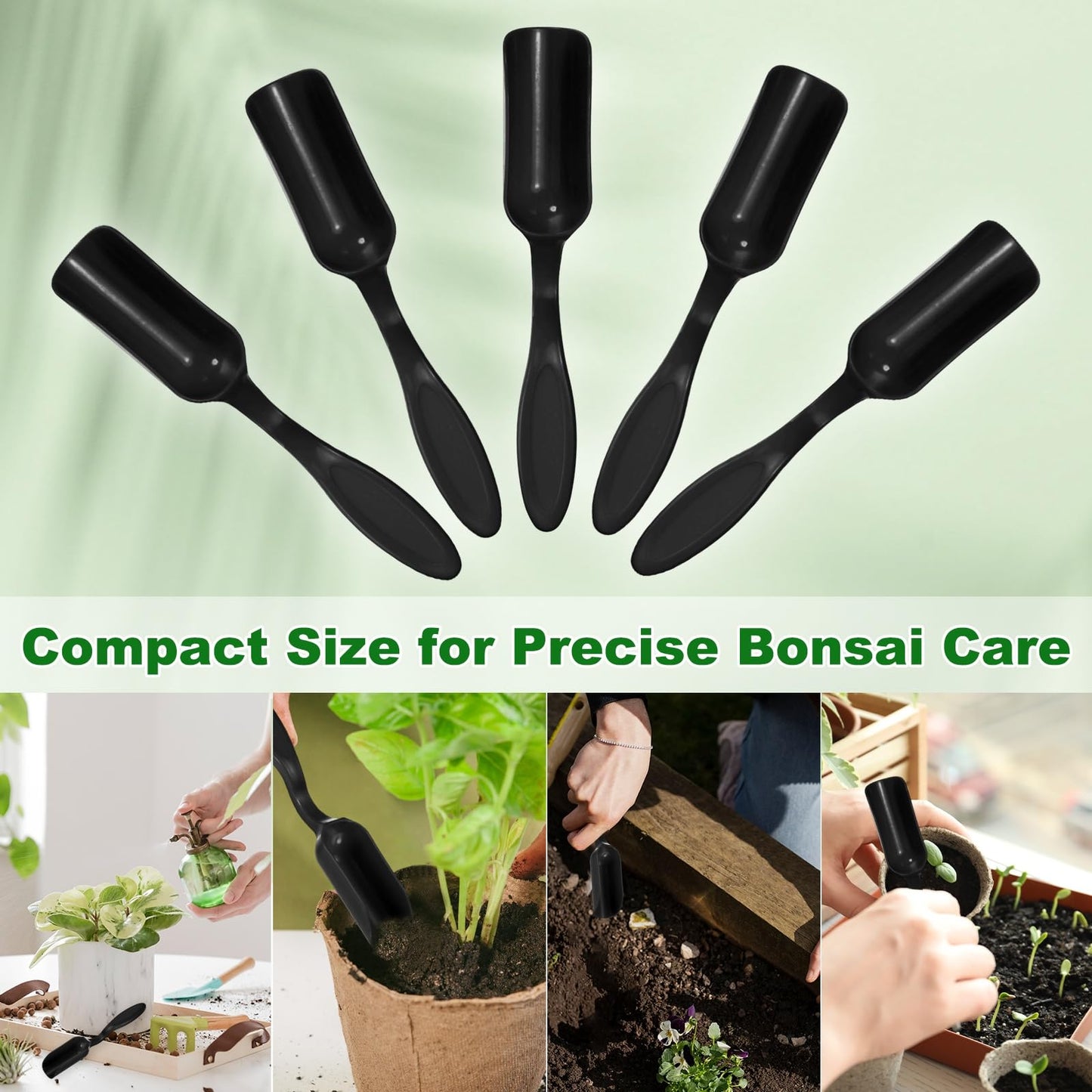 M METERXITY 20-Pack Mini Gardening Shovel Spoons, Plastic Garden Soil Scoops for Cultivation Digging Transplanting/Flower Planting/Plant Succulent, Colorful Small Gardening Tools [Black]