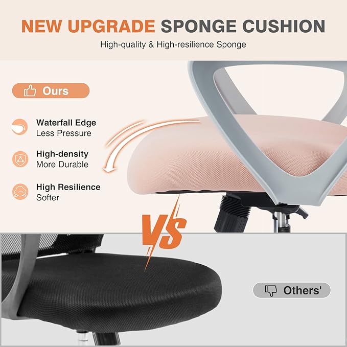 Sweetcrispy Ergonomic Mid-Back Mesh Home Office Desk Chair