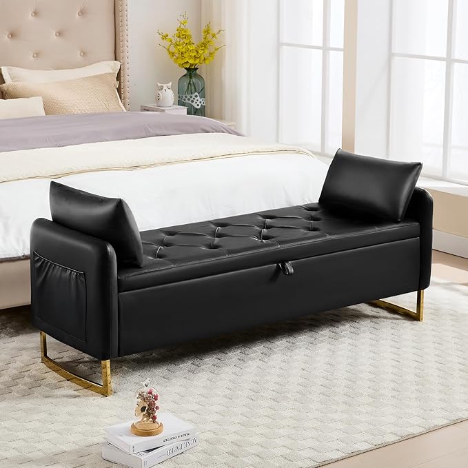 65" End of Bed Storage Bench, Modern Storage Benches