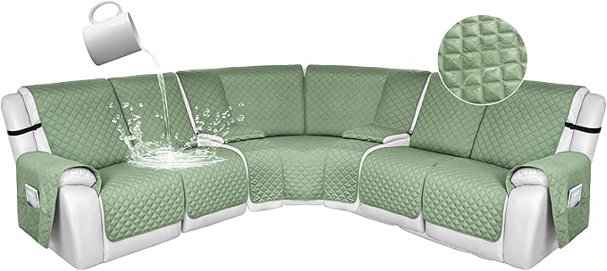 HDCAXKJ 100% Waterproof Reclining Sectional Couch Covers L Shape Recliner Sofa