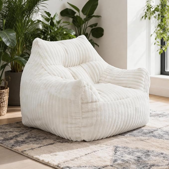 Giant Bean Bag Chair for Adults, Comfy Chair for Bedroom, Floor Chairs for