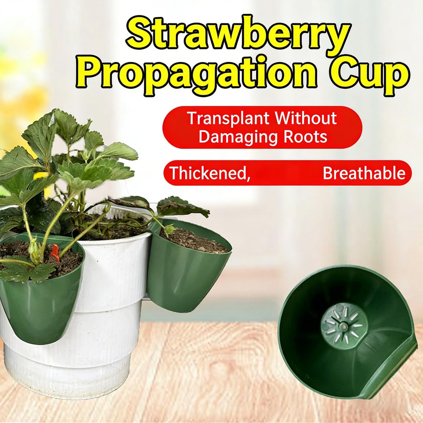 Kangnice Garden Trays Tool for Strawberry Runners Featuring Breathable Cups and Runner Forks to Enhancing Survival Rate and Growth Drainage Planting Cups