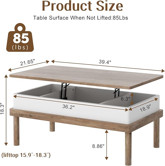 Shintenchi Coffee Table, Lift Top Coffee Table