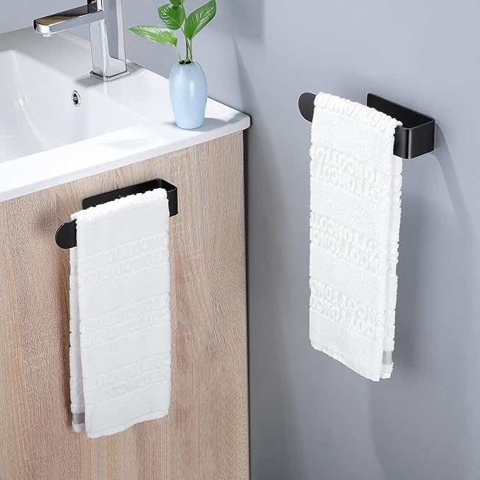 Taozun Hand Towel Bar Bathroom Towel Holder Black Single Towel Rack Self
