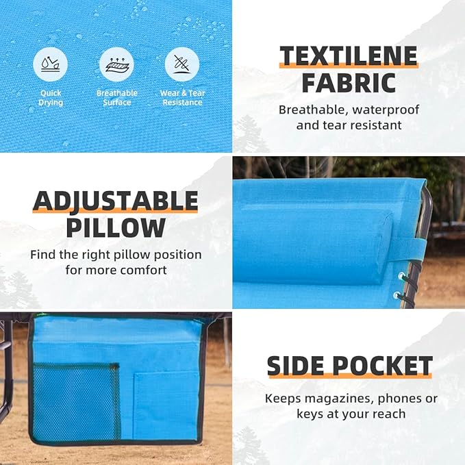 Patio Lounge Chair Folding Chaise Bed