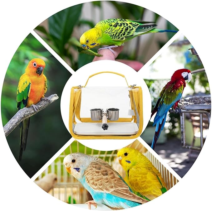 Bird Travel Carrier | Bird Backpack with Perch for Transporting,Parakeet Carrier Bag | for Parrot Parakeet Cockatiel Conure Cockatoo Outdoor Travel Camping Road Trip Vacation