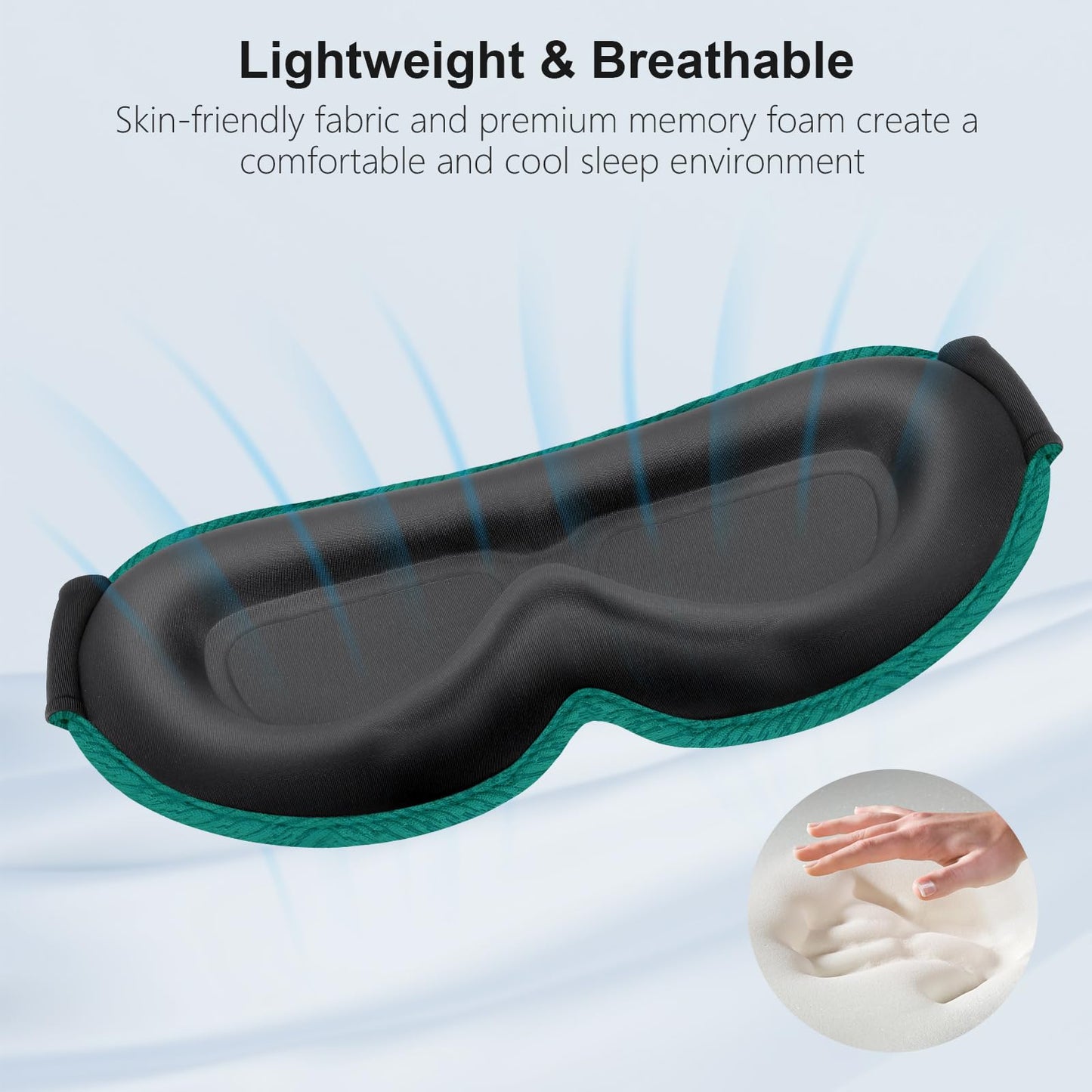 Gritin 100% Blackout Sleep Eye Mask for Women Men, Zero Pressure Sleeping Mask - Ergonomic Design 3D Cutout Eye Movement and Eyelash Friendly Night Blindfold, Ultra Soft Comfortable for Sleeping