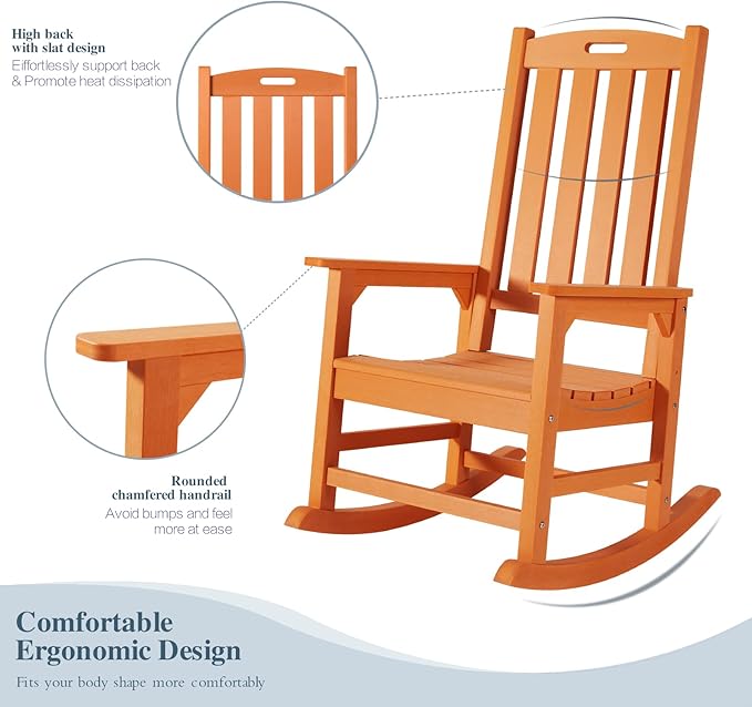 Psilvam Oversized Outdoor Rocking Chair,