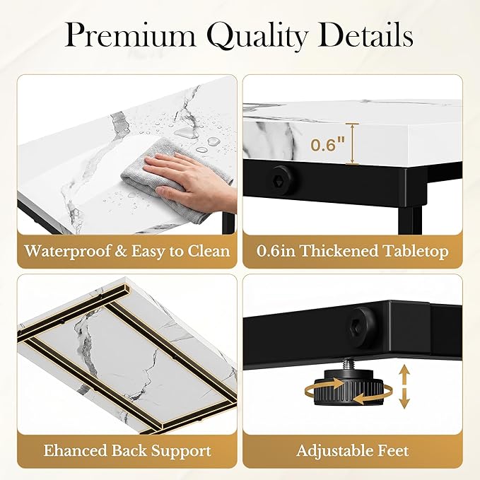 SUPER DEAL Nesting Tables Set of 3, Industrial C Shaped End Table Stackable
