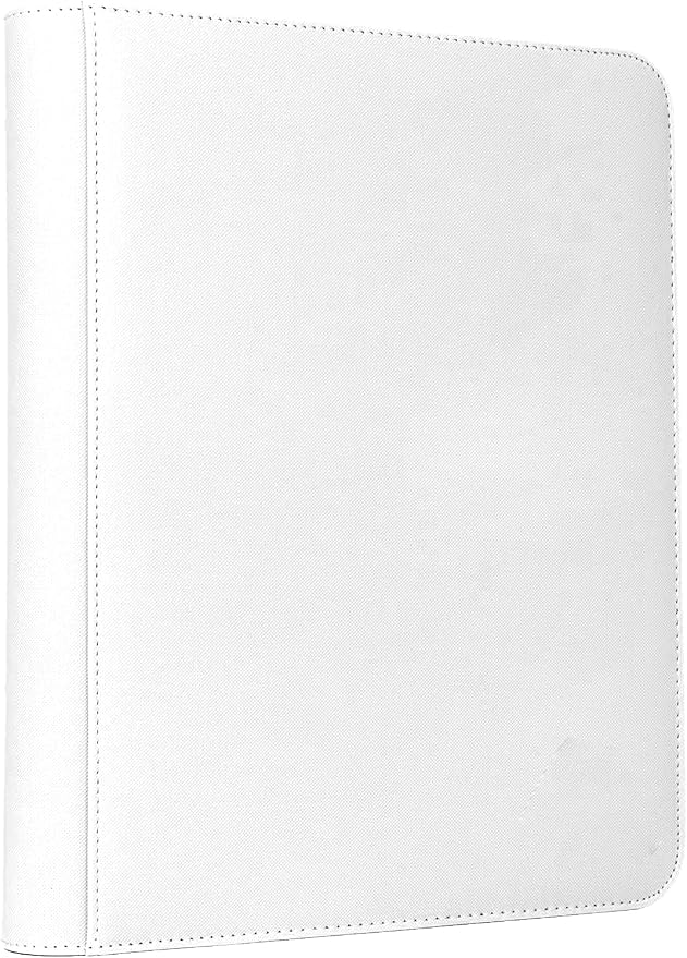 Trading Card Binder 4 Pocket, 240 Pockets Ringless PU Cover Card Collection Binder, Double Sided Card Binder Collector Album, Card Folder for MTG, TCG, Sports Cards, Game Card (White, 4Pockets)