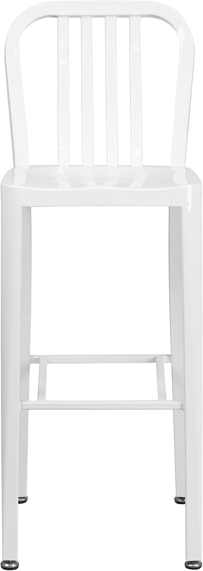 Flash Furniture Commercial Grade 30" High White Metal Indoor-Outdoor Barstool