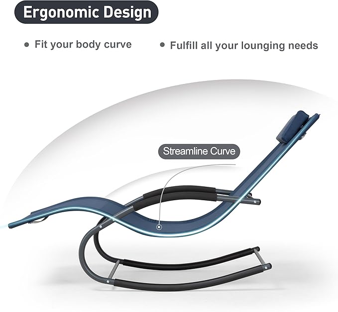 Outdoor Lounge Chair with Pillow, Chaise Lounge Chair