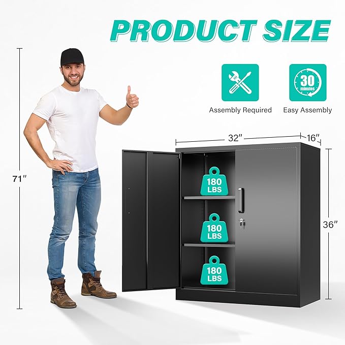 SISESOL 36 inch Metal Storage Cabinet
