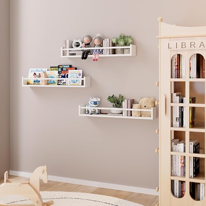Fixwal Nursery Book Shelves, 23.6 Inch Floating Bookshelf