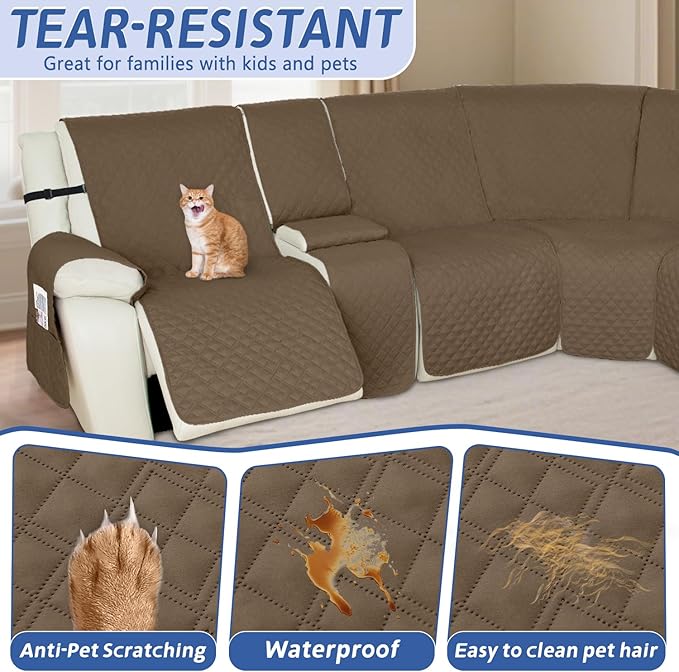 Arfntevss Recliner Sectional Couch Covers 1OO% Waterproof L Shape Sofa Cover