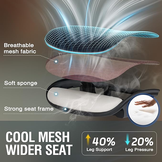 ELABEST Mesh Office Chair, Ergonomic Computer Desk Chair, Sturdy Task Chair-