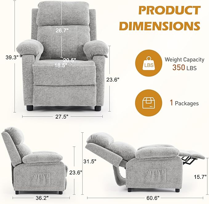 Korser Recliner Chair, Living Room Chairs