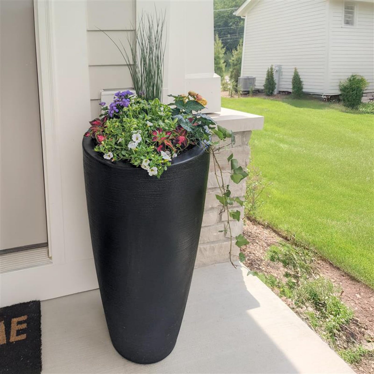 Mayne Modesto 32-Inch Tall Planter – Weather-Resistant Planter for Flowers – Durable Indoor/Outdoor Design for Patio, Porch, or Entryway