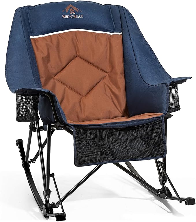 400lbs Rocking Camping Chair, Oversized Heavy Duty XL Folding Rocker