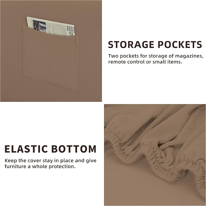Easy-Going 7 Pieces Stretch Couch Cover Washable Sofa Cover Set