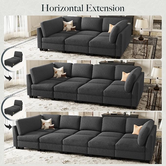 Belffin 111" Cloud Sectional Sleeper Sofa