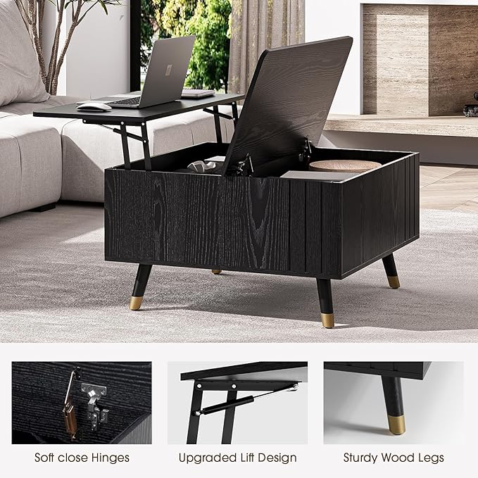 JOINICE 32" Square Lift Top Coffee Table