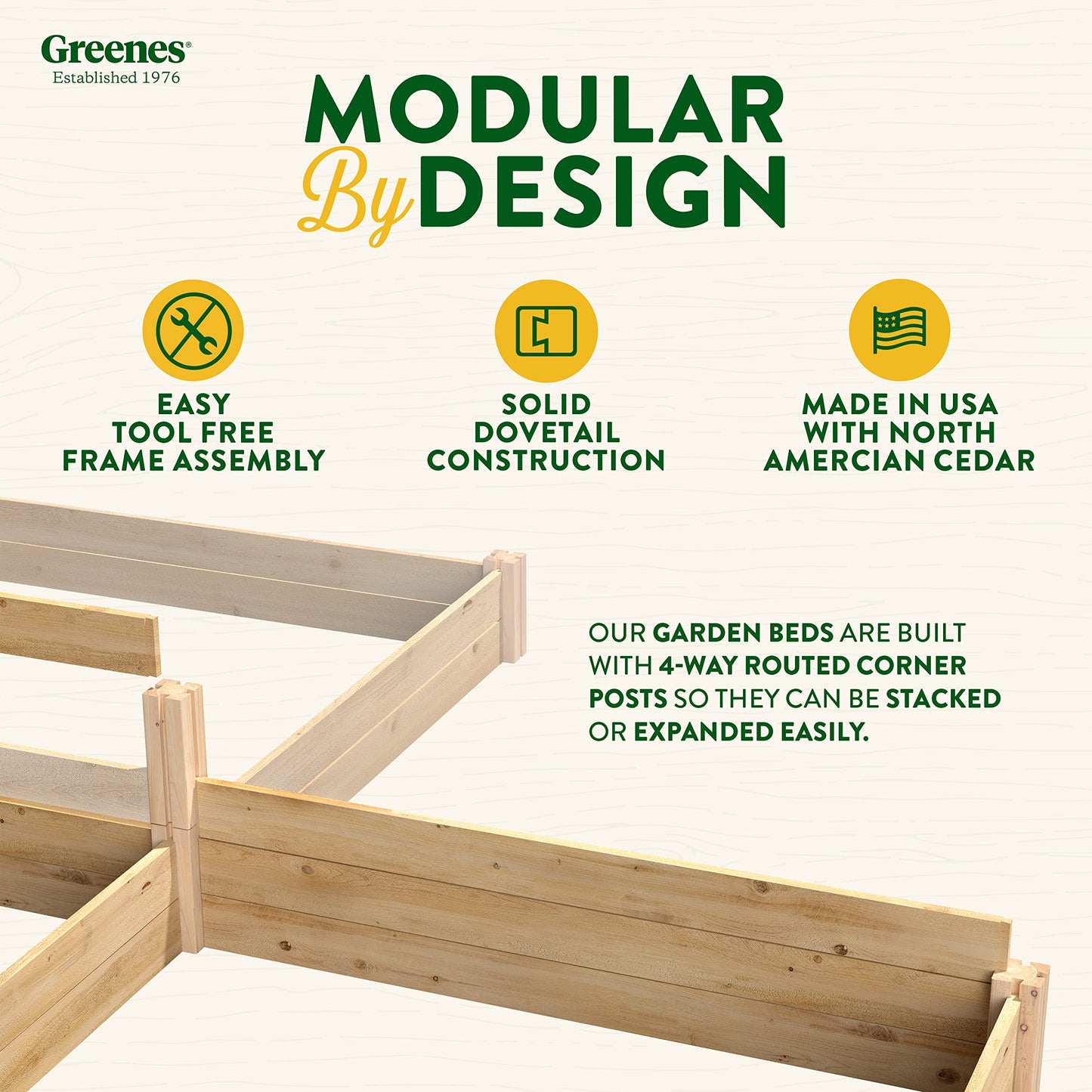Greenes Fence Premium Cedar Raised Garden Bed, 4' x 8' x 10.5" (3/4" Thick) - Made in USA with North American Cedar