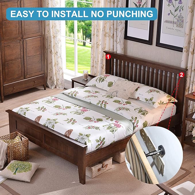 Krisler Adjustable Threaded Bed Frame Anti-Shake Tool, Headboard Stoppers