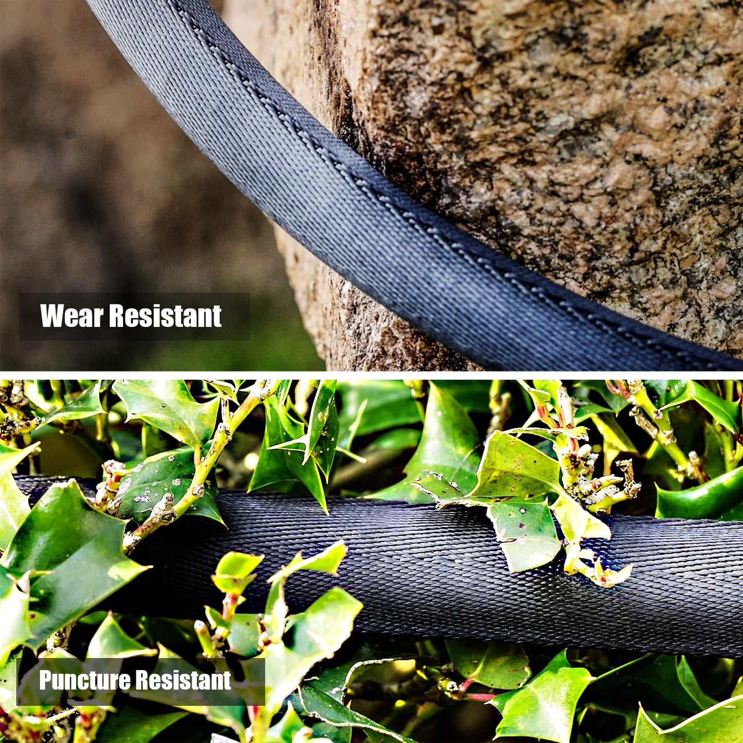 Relxitl Garden Hose 100feet, Water Hose with 10 Function Hose Nozzle, NON-Expandable Hose, Tough & Flexible, Lightweight, Crush Resistant Fittings, Kink & Tangle Free, Rust Proof for Watering