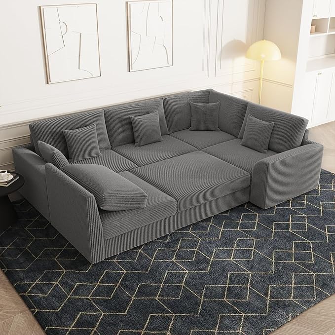 Modular Sectional Sofa, Oversized U Shaped Couch, Convertible Sleeper Sofa