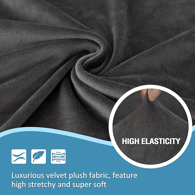 HDCAXKJ Corner Sectional Couch Covers Velvet Stretch L Shape Sofa Cover Soft